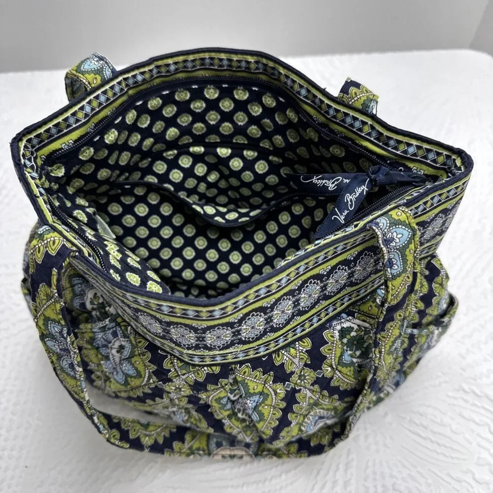Vera Bradley Cambridge Green Blue,black Shoulder Handbag Medium - Picture 9 of 15